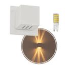 3x Arandela Box Cubo Pequena 6 Fachos BRANCA + Led G9 5w 3000k St1317