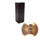 3x Arandela Focos Fachos Frisos 30cm P/ 2 Lâmpadas E27 - MARROM St1286