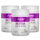 3x Biotina 100% Pura Body Action 60 Cápsulas -