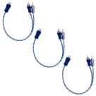 3x Cabo Y Para Som Automotivo Injetado Azul/Prata Transparente 4mm 1 Femea e 2 Machos Marca Svart 3x Cabo Y Para Som Automotivo Injetado Azul/Prata Transparente 4mm 1 Femea e 2 Machos Marca Svart