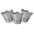 3X Cachepô Elegance Floral Médio(1L)Branco Carrara NUTRIPLAN