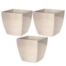 3X Cachepô Elegance Quadrado 01 (0,95L) Travertino NUTRIPLAN