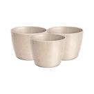 3X Cachepô Elegance Redondo 00 (0,4L) Travertino NUTRIPLAN
