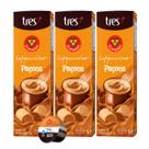 3x Cápsula de Cappuccino Tres 3 Corações Paçoca 10 Unidades