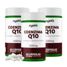 3X Coenzima Q10 200mg Alta Concentração + Vitamina E 60caps Ayeko