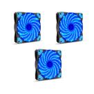 3x Cooler Fan Led 120mm Master Azul 12 X 12 Cm 12v Molex