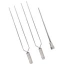 3x Espetos De Inox Lâmina 50cm Duplo/Coração Para Churras