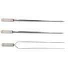 3x Espetos Para Churrasco Inox Espada e Duplo Lâmina 50cm
