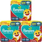 3x Fralda Descartável Pampers Supersequinha XXG 66 Un