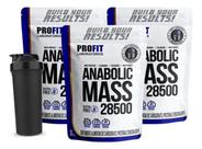 3X Hipercalórico Anabolic Mass 28500 3Kg Sabor Chocolate