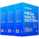 3x Mega Malto Dextrin 1kg - Probiótica Sabor Morango