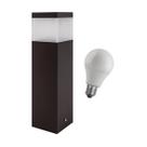 3x Poste Balizador 30cm P/ Jardim Alumínio MARROM + LED 12W branco frio St1301