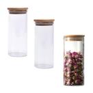 3x Pote De Vidro Com Tampa De Bambu 450ml Frascos Porta Temperos