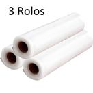 3x Refil Rolos Saco Embalagem Vácuo Ranhura Seladora 22cm X 5 Metros