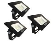 3x Refletores Led 10W 6500K Projetor Bivolt Branco Frio