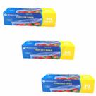 3x Saco Freezer Bags Fecho Duplo Médio 17,7x19,5 Member Mark