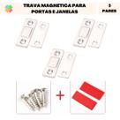 3x Trava Prendedor De Porta Tampa Magnética Aço Inox Imã