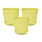 3X Vaso Aquarela com Prato 4,5 (3,5L)Amarelo Claro NUTRIPLAN