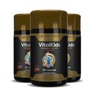 3x vitalkids vitamina c d zinco infantil 30caps mastigavel