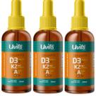 3x Vitamina D3 K2 A em Gota 20ml Uvits