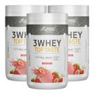 3x Whey 3W Top Taste Body Action Morango 900g -