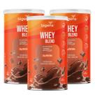 3x Whey Protein 3W Blend Clean Bigens Chocolate Suíço 450g -
