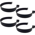 4 Abraçadeira 7 Polegadas Duto De Churrasqueira - Preto
