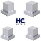 4 Acabamento Quadrado Metal P/ Registro Pressão Gaveta Deca