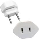 4 Adaptador 2 Pinos 10a Chato Americano Para Redondo Branco Margirius