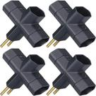 4 Adaptador De Tomada Tipo T Benjamin 2 Pinos 110/220V ADP1-21