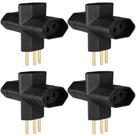 4 Adaptador Tomada Tipo T Benjamin 3 Pinos 110/220V ADP2-34