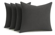 4 Almofadas Cheia Veludo Suede Sofa 45x45 Cinza Escuro