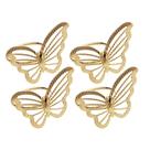 4 Anéis para guardanapos Butterfly Wolff Dourado Metal 4 Anéis para guardanapos Butterfly Wolff Dourado Metal