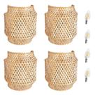 4 Arandela Fibra Natural Bambu Artesanal Quarto Nat90 + Led 4 Arandela Fibra Natural Bambu Artesanal Quarto Nat90 + Led