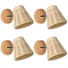 4 Arandela Fibra Natural Direcionável Rattan Varanda Nat94