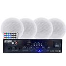 4 Arandelas Branca 55w Som Ambiente Receiver Bluetooth Casa