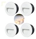 4 Balizador Embutir Redondo Parede Branco Led Escada Lup90