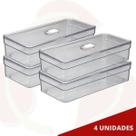 4 Bandejas Organizadores de Ovos Modular Acrilico Retangular