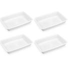 4 Bandejas Plásticas para Alimentos Retangular 7L Bacia Cozinha Açougue Plasvale