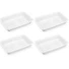 4 Bandejas Plásticas para Alimentos Retangular 7L Bacia Cozinha Açougue Plasvale