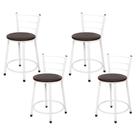 4 Banquetas Baixa para Cozinha Epoxi Branca
