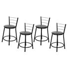 4 Banquetas Baixa para Cozinha Epoxi Preta 4 Banquetas Baixa para Cozinha Epoxi Preta