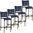 4 Banquetas Haiti em Corda Náutica Alumínio Balcão Edícula Cozinha Trama Original 4 Banquetas Haiti em Corda Náutica Alumínio Balcão Edícula Cozinha Trama Original