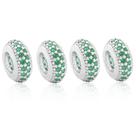 4 Berloque Prata 925 P/pulseira Separador Pneuzinho Zirconia