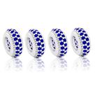 4 Berloque Prata 925 P/pulseira Separador Pneuzinho Zirconia