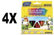 4 Big Giz Triangular com 12 Cores Acrilex 09312