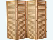 4 Biombo Folha Horizontal Divisor Ripado Ambiente Madeira Painel Mdf Cru Divisória Separador De Ambiente