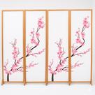 4 Biombo Oriental Japonês Sakura Reto Com Pés Folha Painel Mdf Divisor Divisória Separador De Ambiente 4 Biombo Oriental Japonês Sakura Reto Com Pés Folha Painel Mdf Divisor Divisória Separador De Ambiente