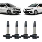 4 bobinas de ignição etios 1.3 1.5 16v flex 2012 9091902263