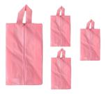 4 Bolsa Porta Sapato Viagem Nécessaire Tenis Calçado Roupa Mochila Rosa